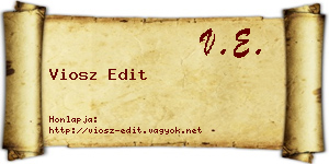Viosz Edit névjegykártya